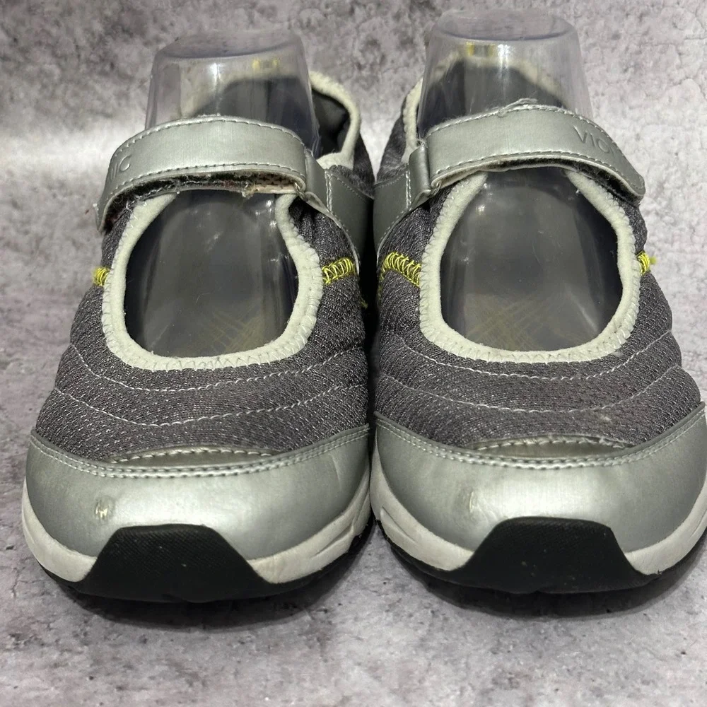 Vionic Sunset Mary Jane Shoes Womens 8.5 Grey Silver Orthotic Comfort Sneaker